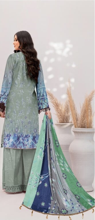 3 Piece - Embroidered & Printed Lawn Suit