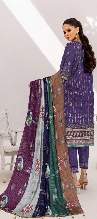 3 Piece - Embroidered & Printed Lawn Suit