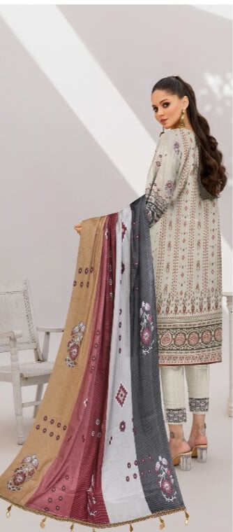 3 Piece - Embroidered & Printed Lawn Suit