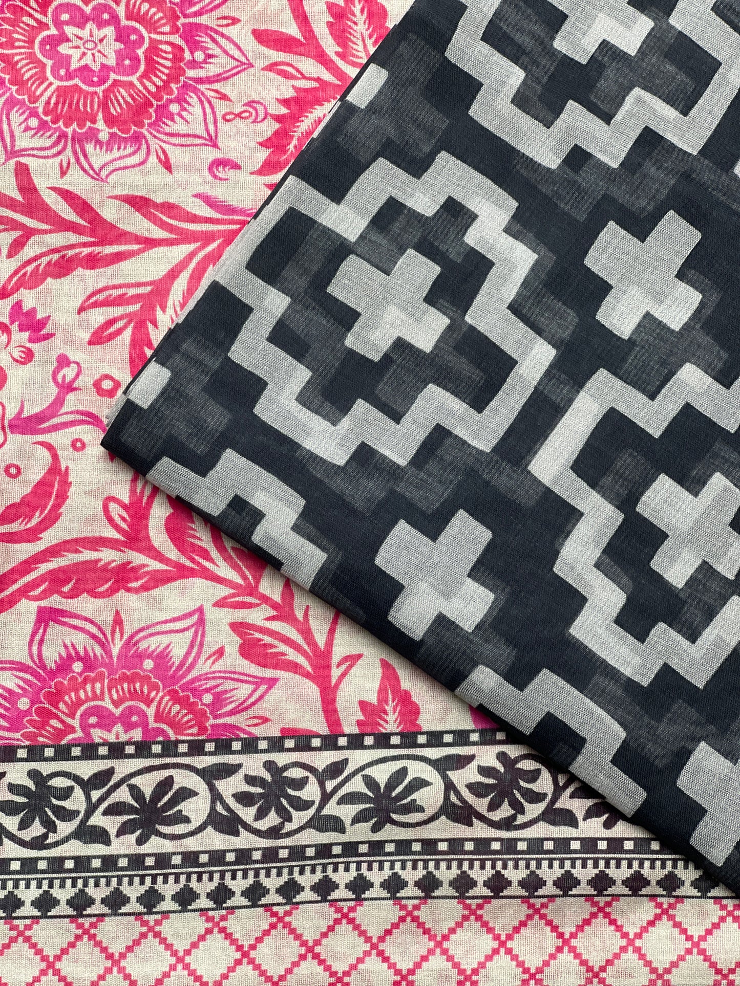 3 piece Printed Swiss lawn