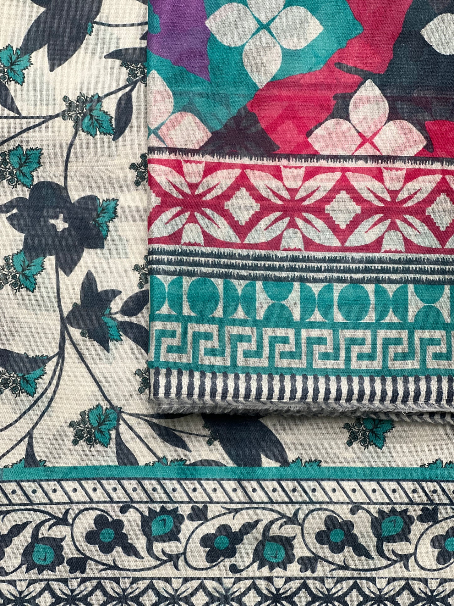 3 piece Printed Swiss lawn