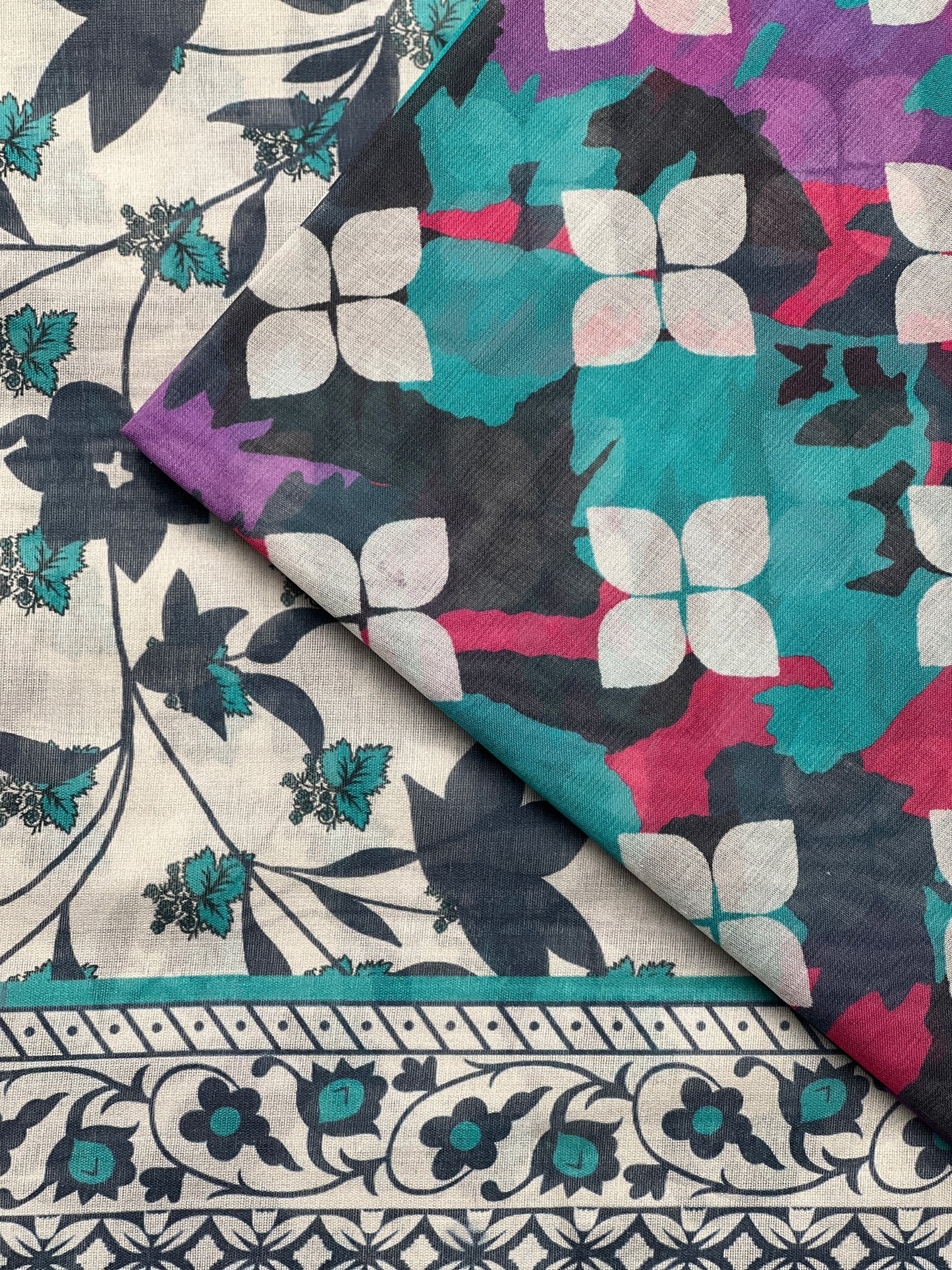 3 piece Printed Swiss lawn