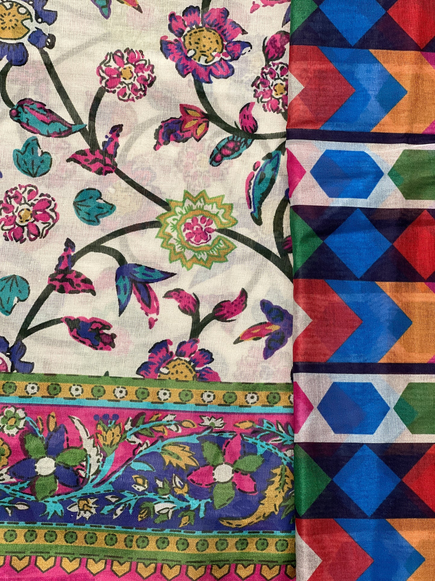 3 piece Printed Swiss lawn