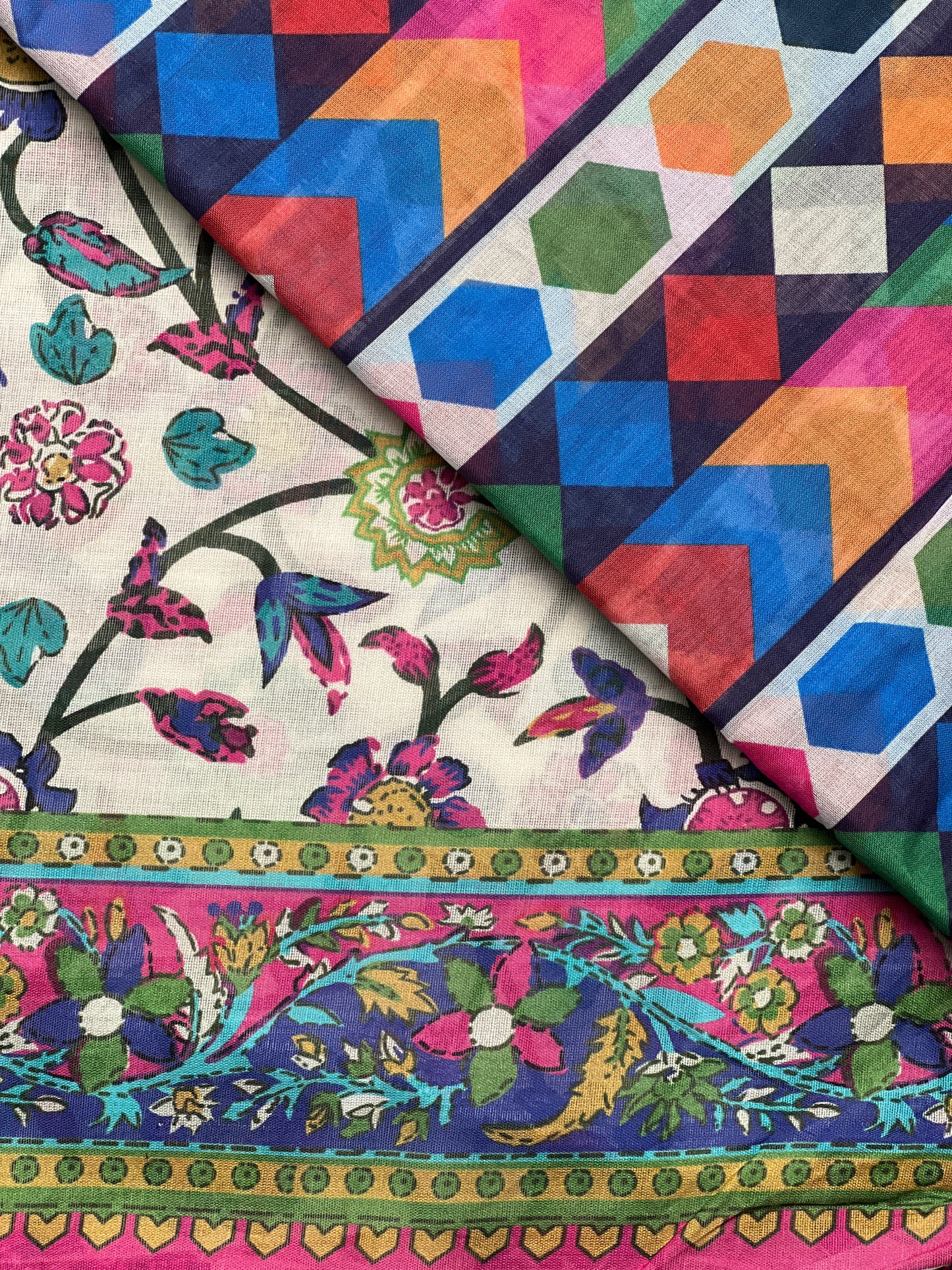 3 piece Printed Swiss lawn