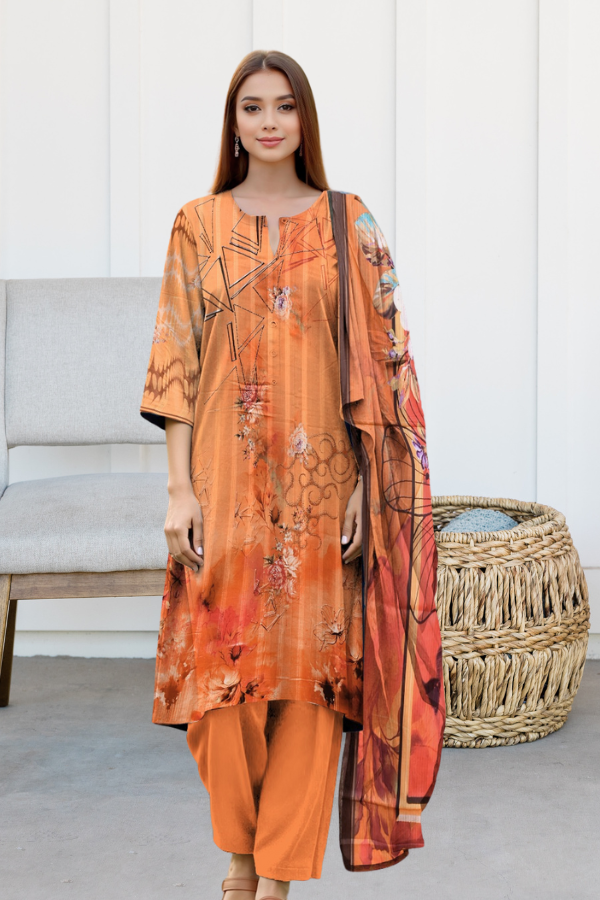 3 Piece - Printed Lawn