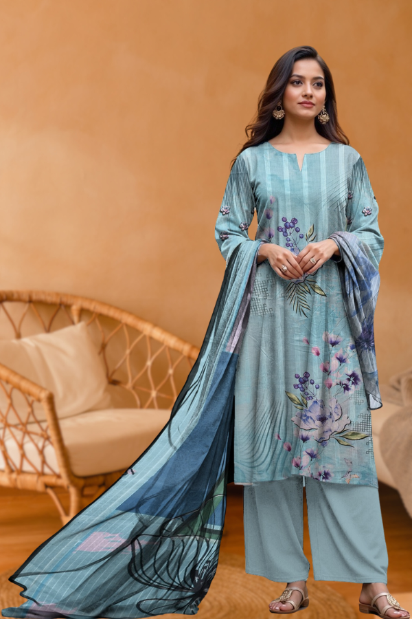 3 Piece - Printed Lawn