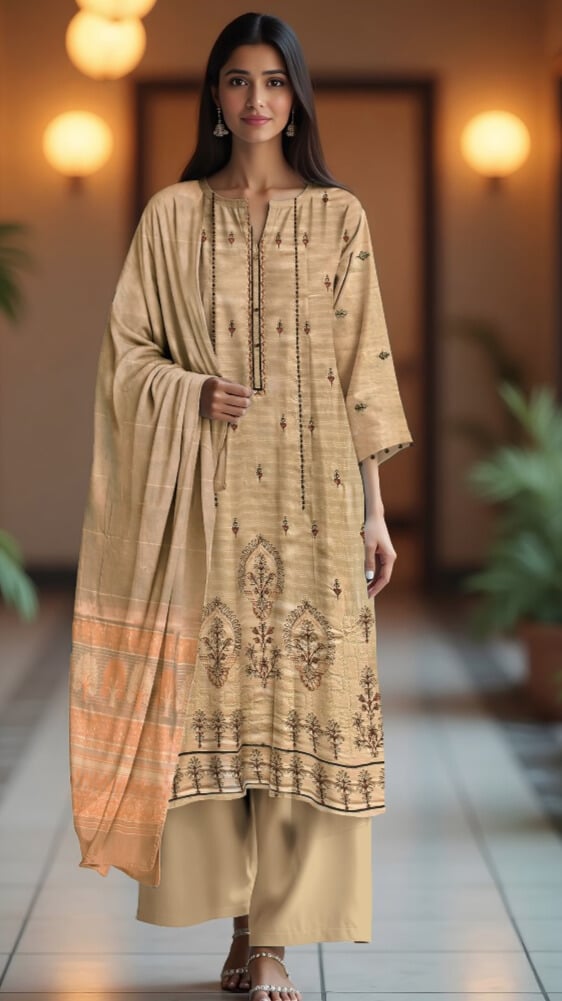 3 Piece - Embroidered Lawn Suit