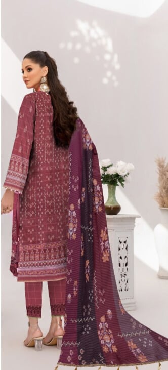 3 Piece - Embroidered & Printed Lawn Suit