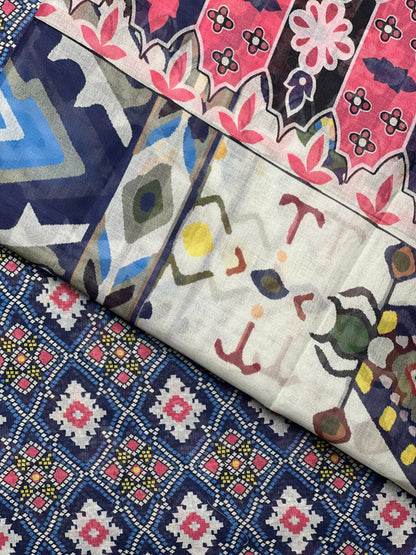 3 piece Printed Swiss lawn