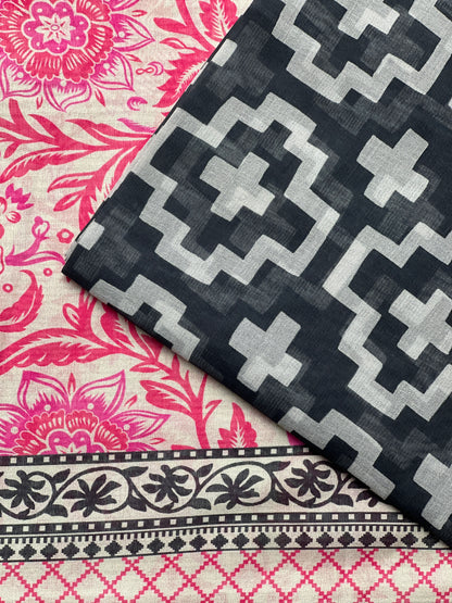 3 piece Printed Swiss lawn
