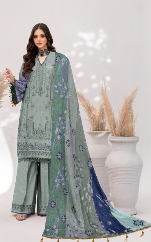 3 Piece - Embroidered & Printed Lawn Suit