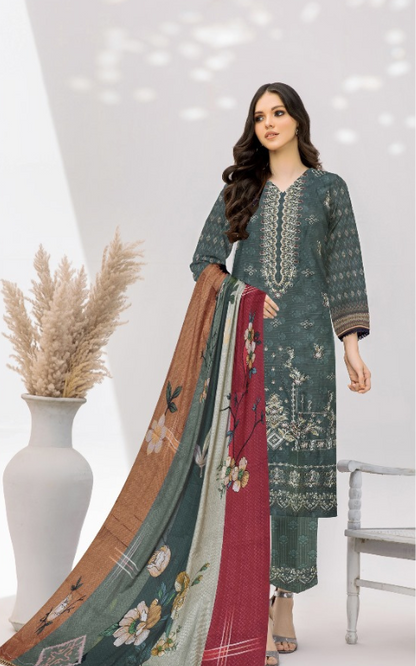 3 Piece - Embroidered & Printed Lawn Suit