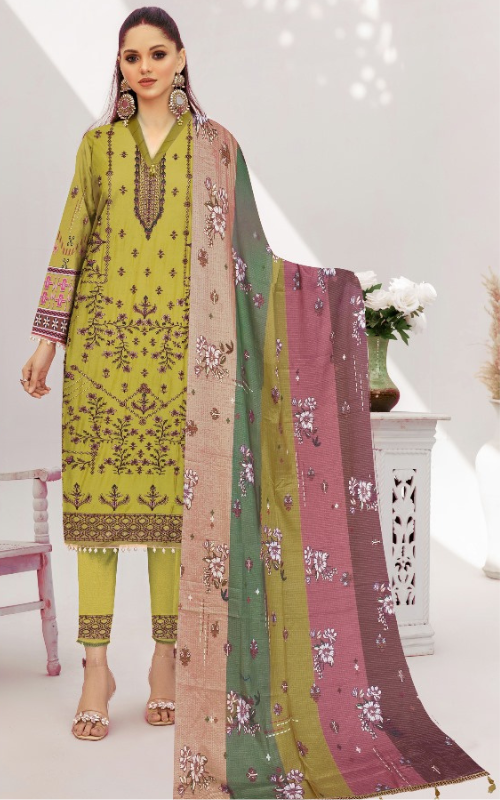 3 Piece - Embroidered & Printed Lawn Suit