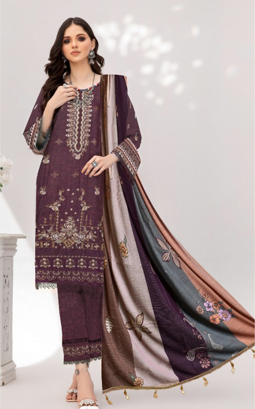 3 Piece - Embroidered & Printed Lawn Suit