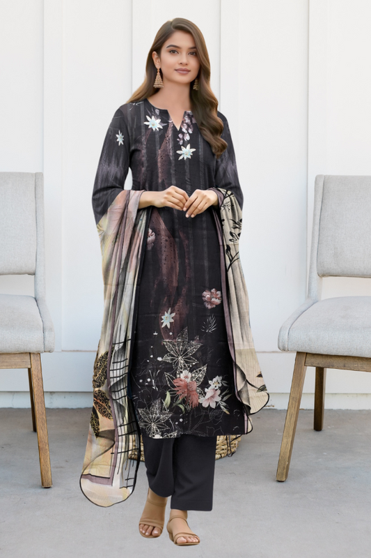3 Piece - Printed Lawn