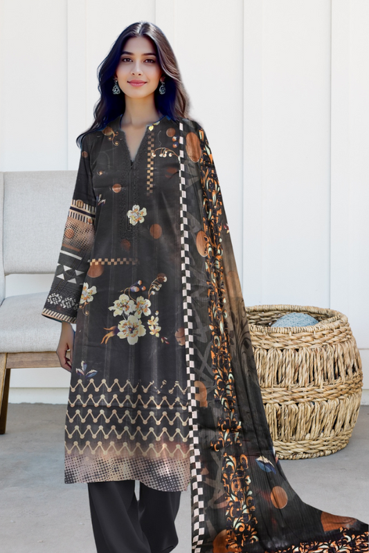 3 Piece Printed - Lawn