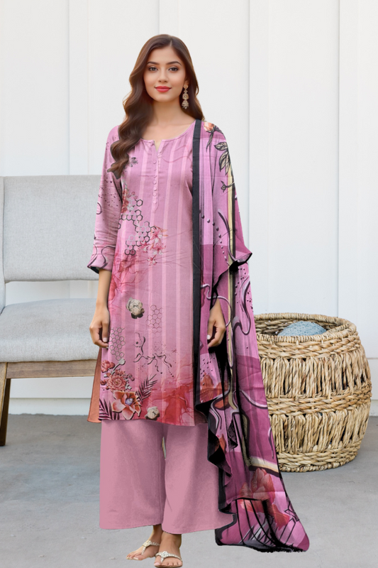 3 Piece - Printed Lawn