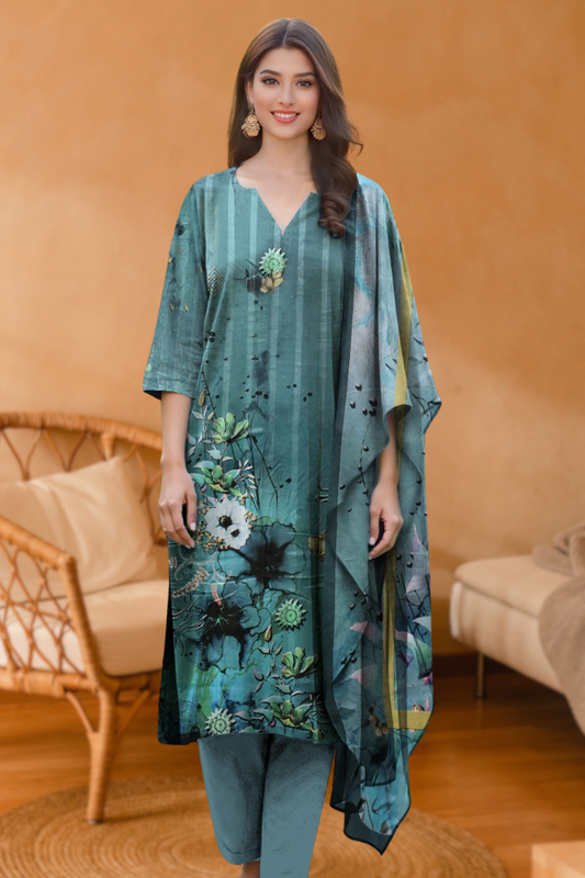 3 Piece - Printed Lawn