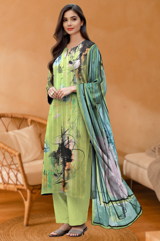3 Piece - Printed Lawn